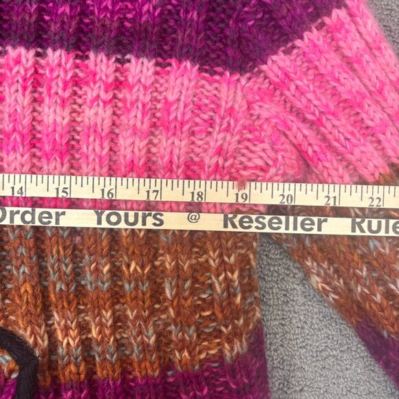 Rocky Mountain Nepal Large Zip Up Jacket Wool Knit Fleece Lined Hood Pockets Y2K - Picture 4 of 11